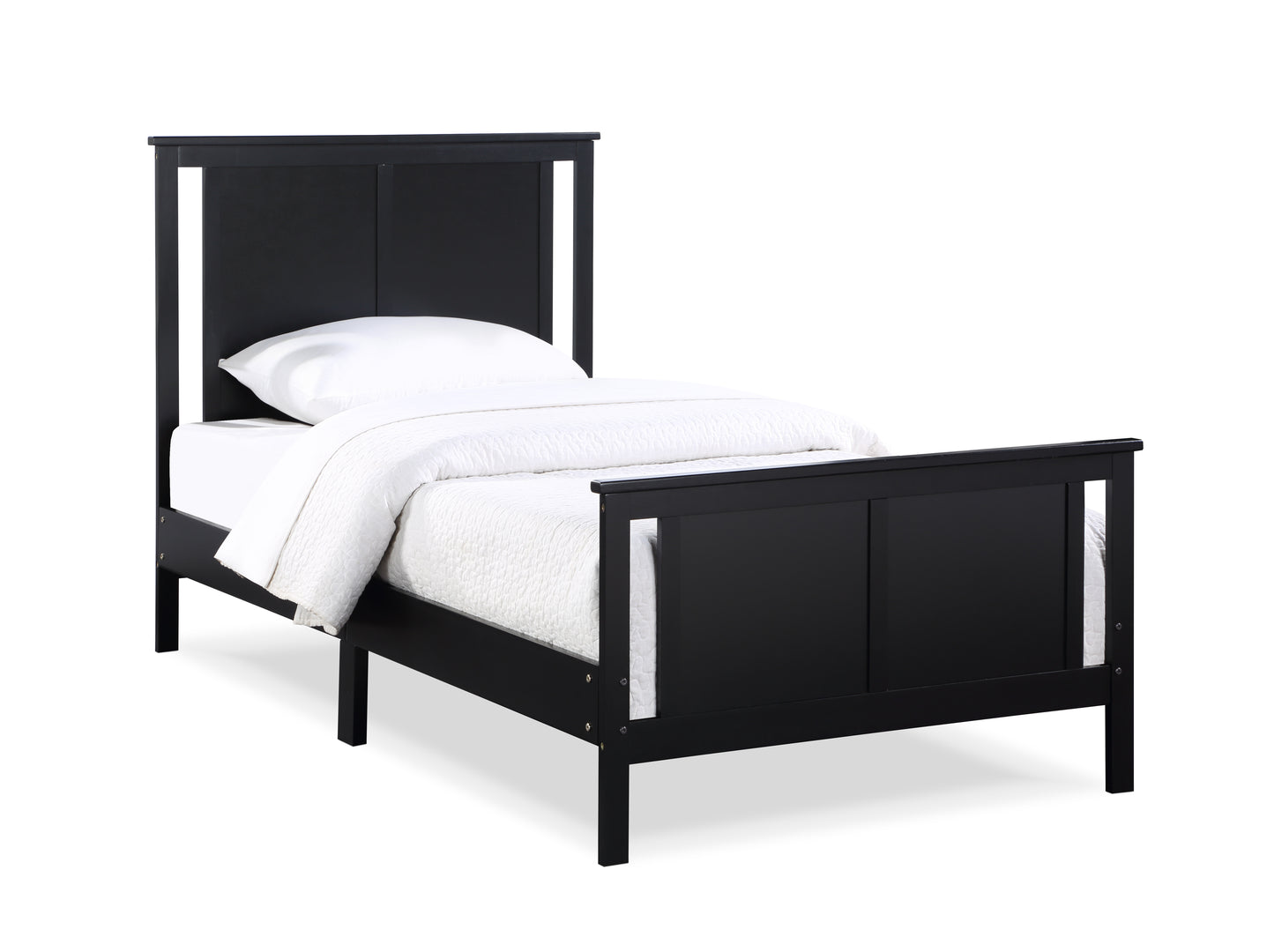 Connelly Twin Size Bed - Black Solid Wood