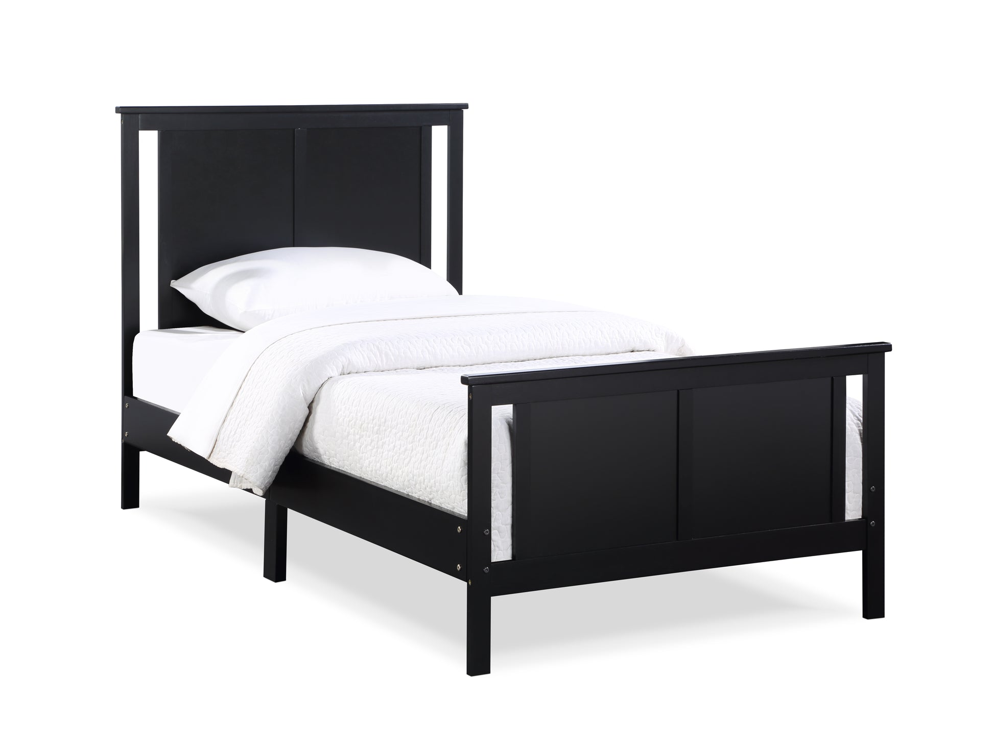 Connelly Twin Size Bed - Black Solid Wood