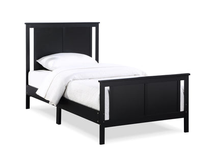 Connelly Twin Size Bed - Black Solid Wood