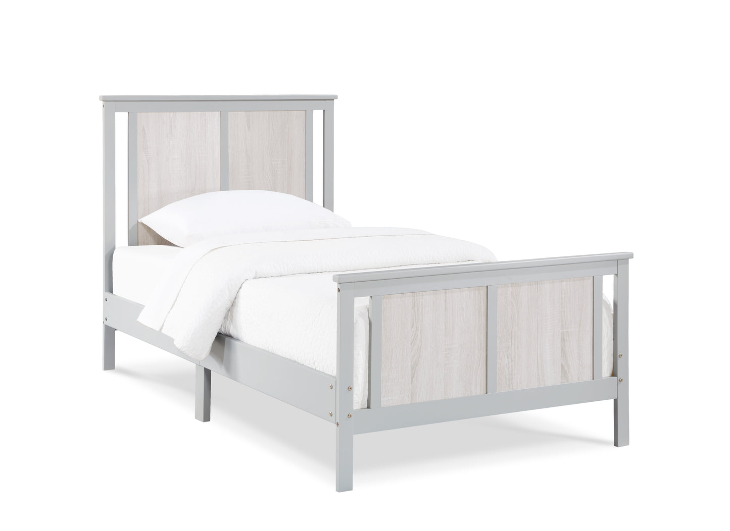 Gray Solid Wood Twin Bed - Connelly Reversible Panel