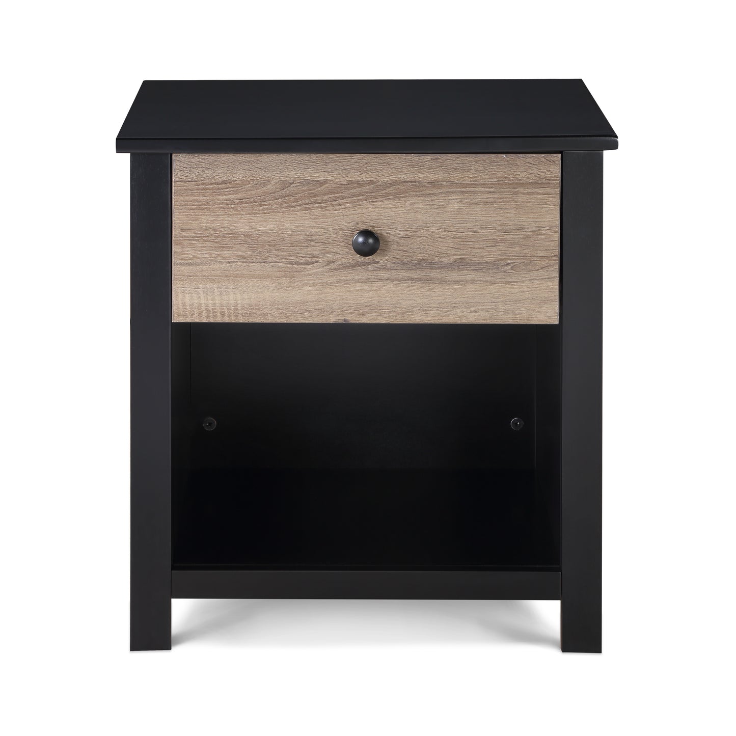 Black Solid Wood Nightstand - Youth Kids Storage