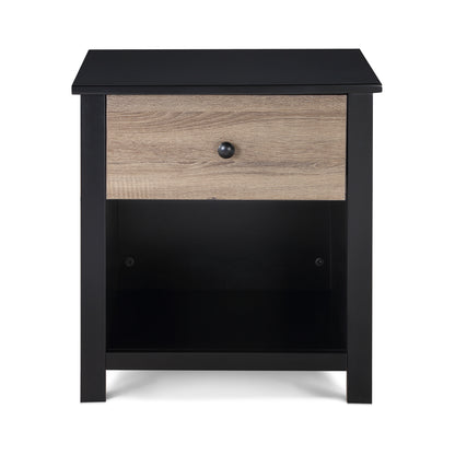 Black Solid Wood Nightstand - Youth Kids Storage