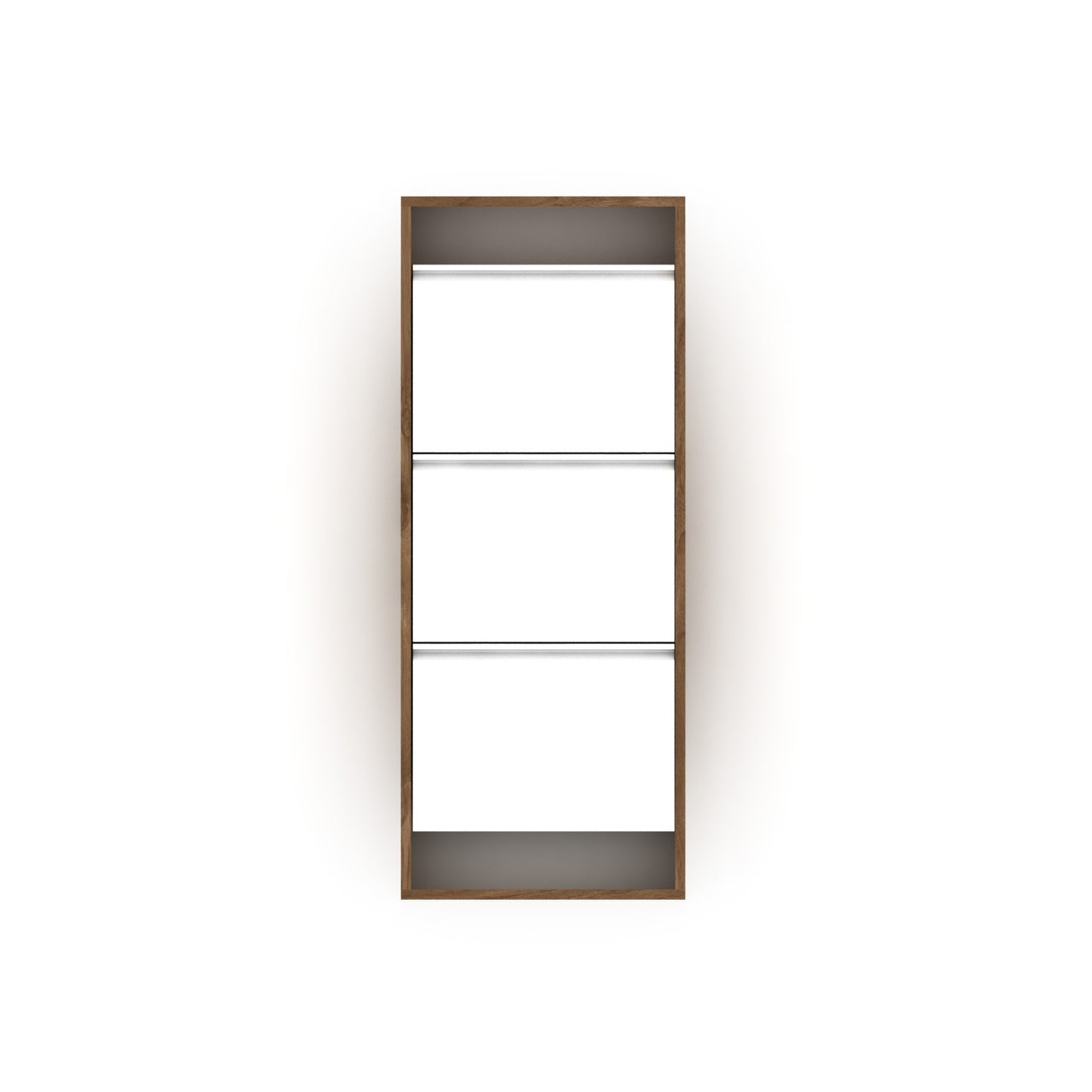 Hide 3 Tier Wood Frame Shoe Storage - Walnut Cabinet