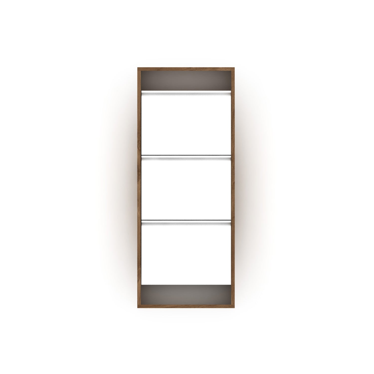 Hide 3 Tier Wood Frame Shoe Storage - Walnut Cabinet