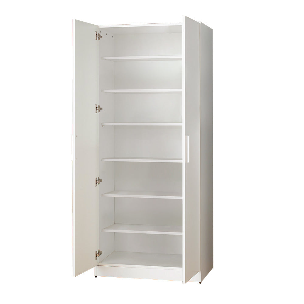 Mia Tall Shoe Cabinet - White Melamine Storage