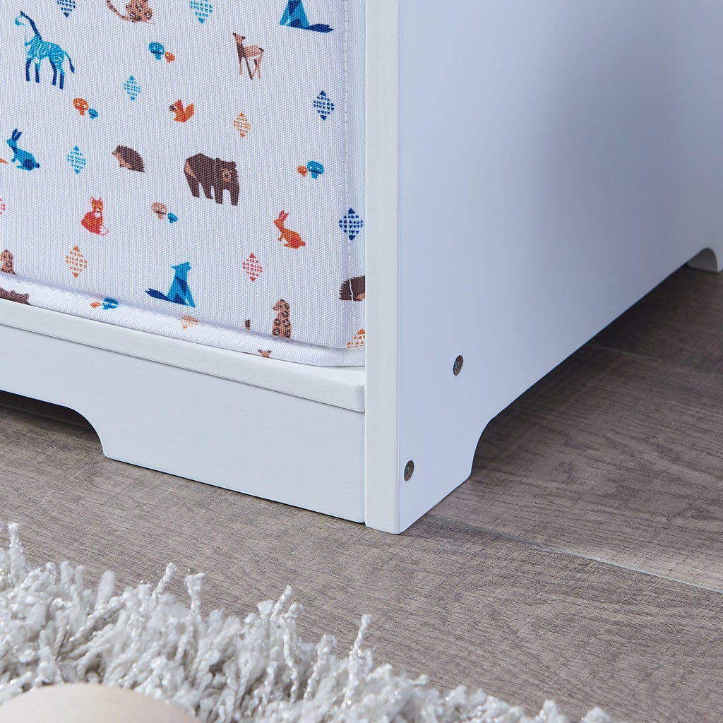 White Kids Bookcase Bed with Toy Storage