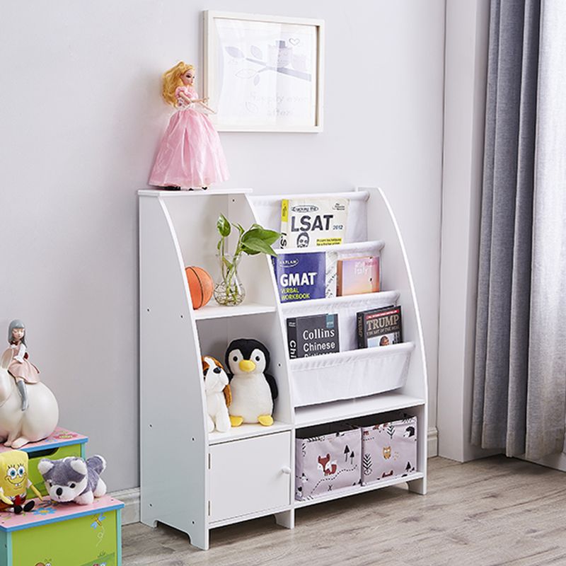 White MDF Kids Bookcase Toy Storage Unit