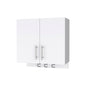 Carmelita 2-Door 2-Shelf Wall Storage Cabinet with Hangers White