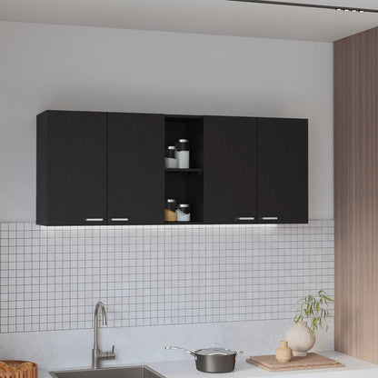 59-inch Four Swing Doors Wall Cabinet Wenge