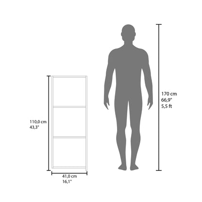 White Storage Cabinet with 3 Shelves for Living Room