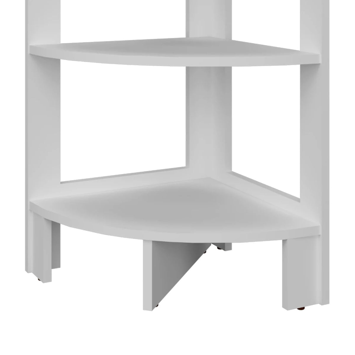 3-Shelf White Corner Shelf for Living Room