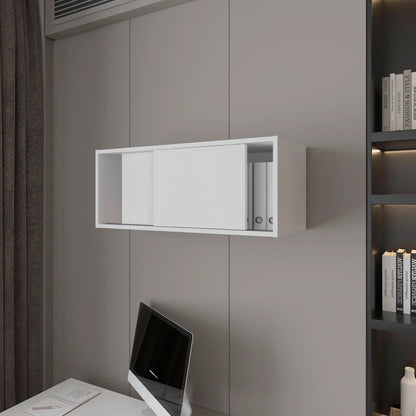 White Wall Mounted Floating Cabinet - 1-2 Shelves