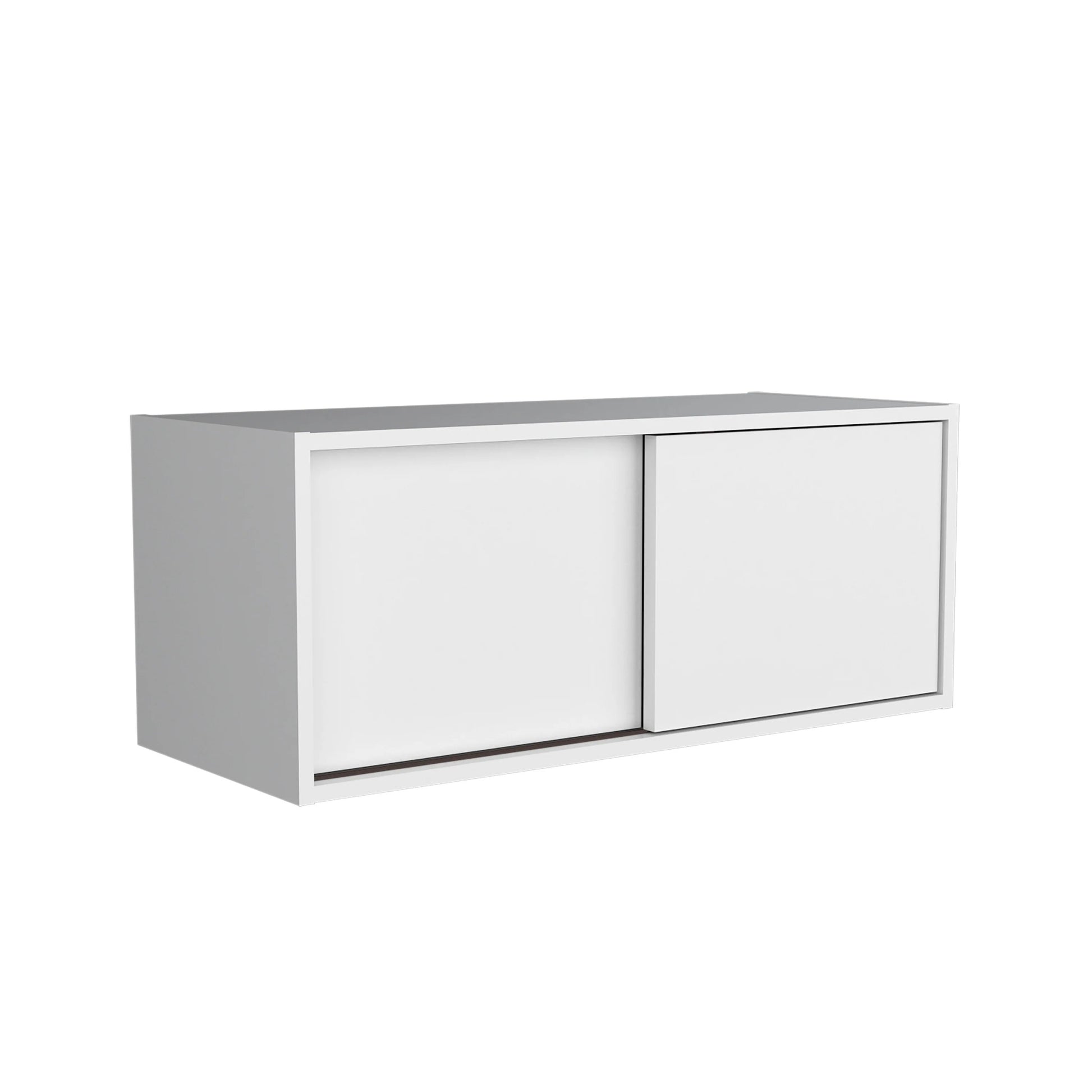 White Wall Mounted Floating Cabinet - 1-2 Shelves