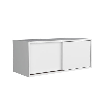 White Wall Mounted Floating Cabinet - 1-2 Shelves