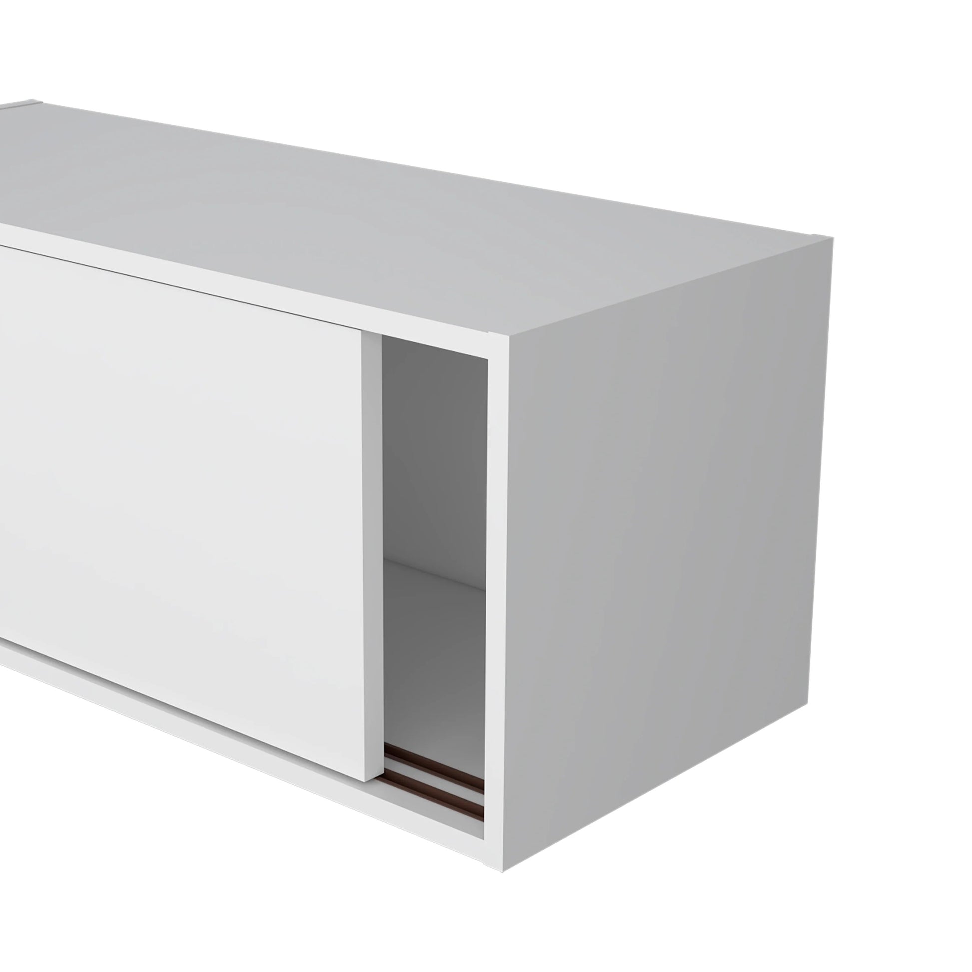 White Wall Mounted Floating Cabinet - 1-2 Shelves