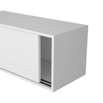 White Wall Mounted Floating Cabinet - 1-2 Shelves