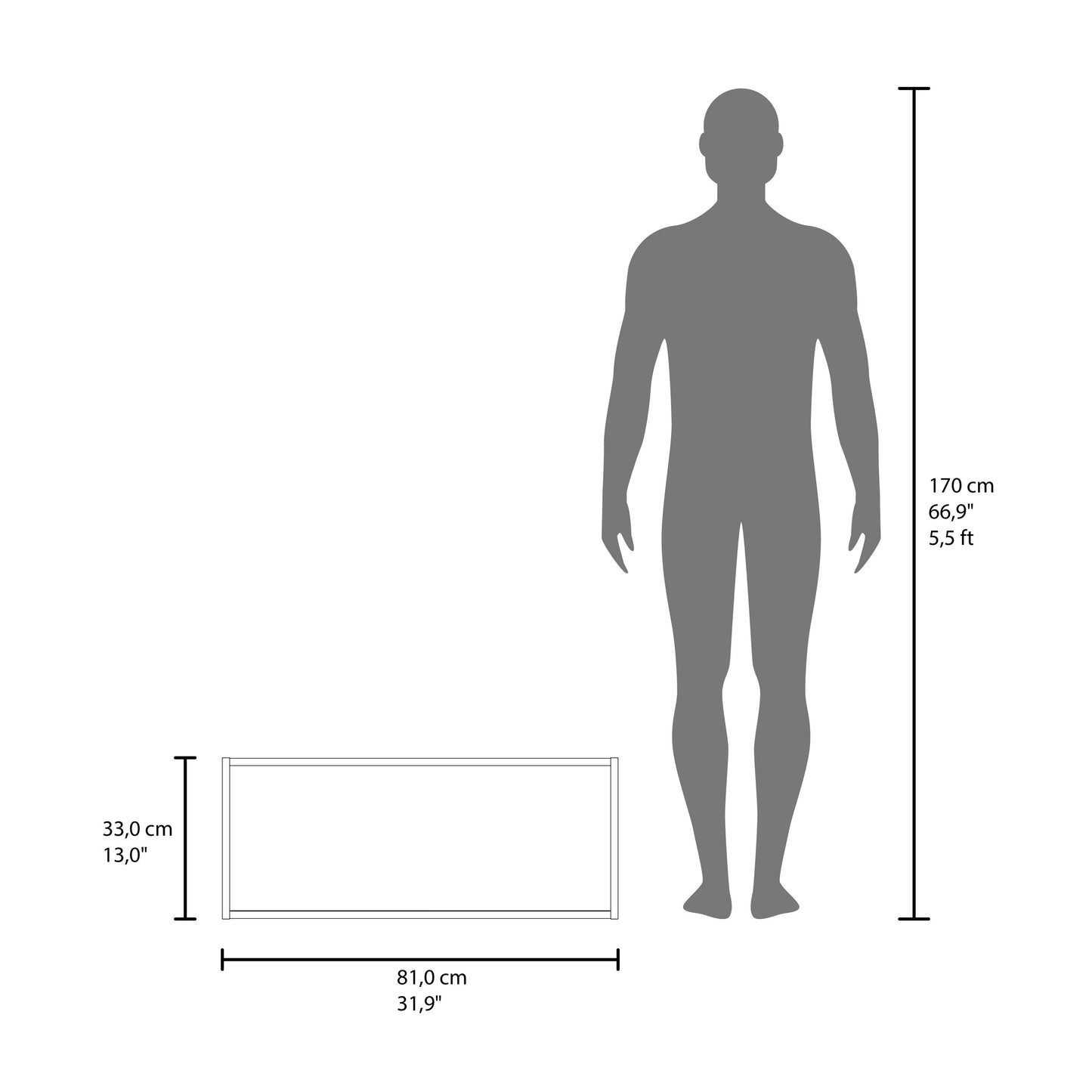 White Wall Mounted Floating Cabinet - 1-2 Shelves