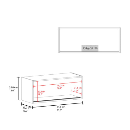 White Wall Mounted Floating Cabinet - 1-2 Shelves