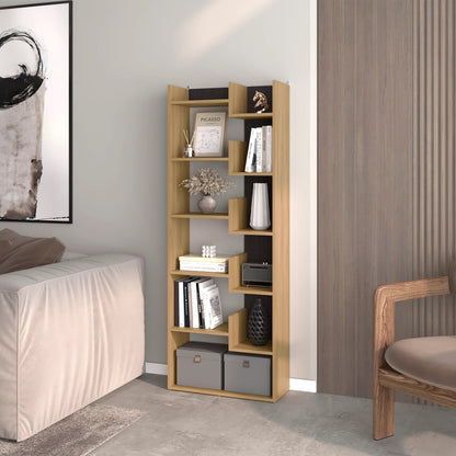 White Bookcase in Melamine with Open Storage