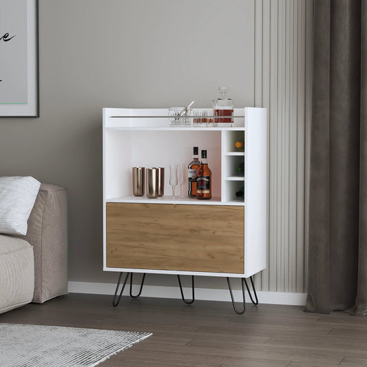 Wine Storage Bar Cabinet with Drop-Down Door and Wine Storage