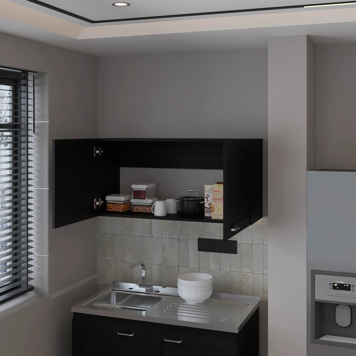 Wenge Kitchen Wall Cabinet - Storage & Style