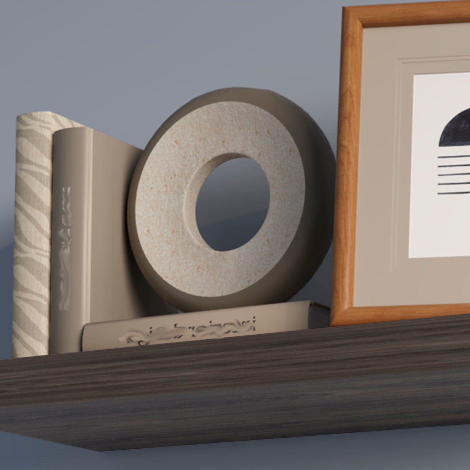 Oak Floating Shelf - 31.5" Horizontal Display for Living Room