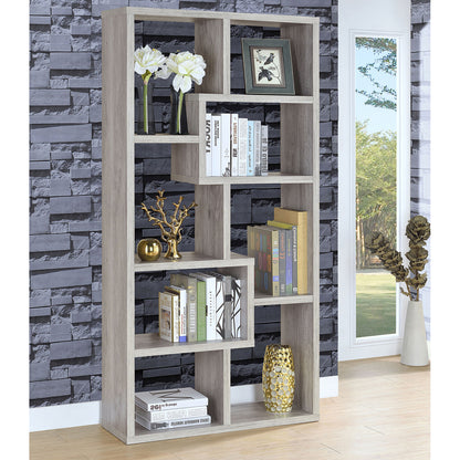 Lawton Grey Driftwood 7-shelf Bookshelf