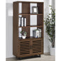 Rodger Walnut 3-shelf Cabinet Bookcase