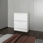 White Shoe Cabinet with 2 Tilt-Out Doors
