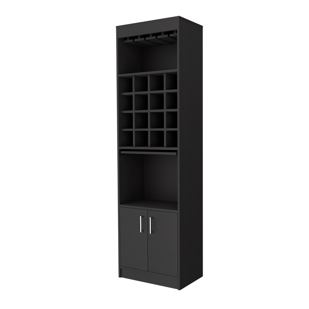 Wenge 16-Bottle Bar Cabinet - Stylish Storage & Display