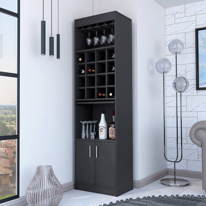 Wenge 16-Bottle 1-Shelf Bar Cabinet