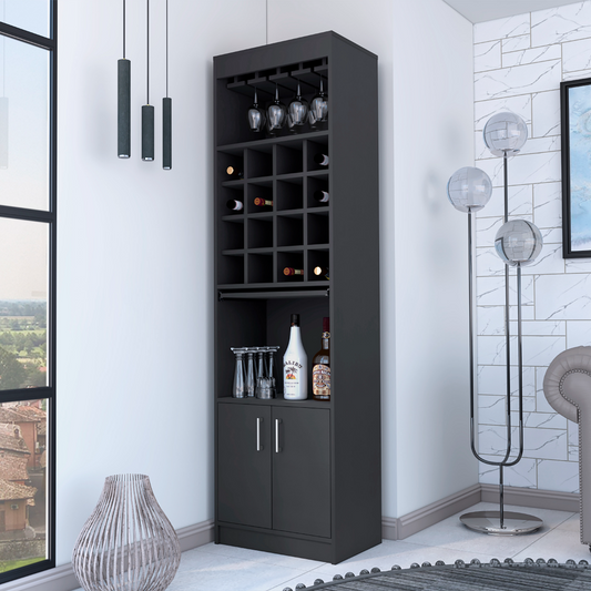 Wenge 16-Bottle 1-Shelf Bar Cabinet