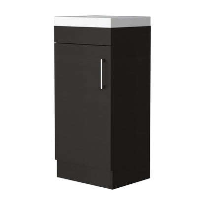 Wenge Bathroom Vanity with Storage - 34.65" Wide