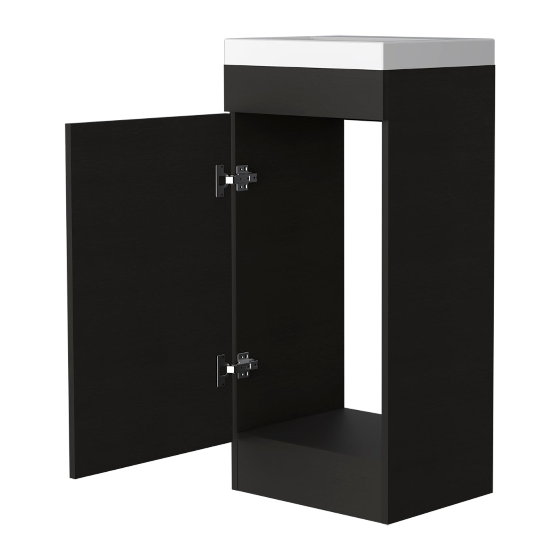 Wenge Bathroom Vanity with Storage - 34.65" Wide