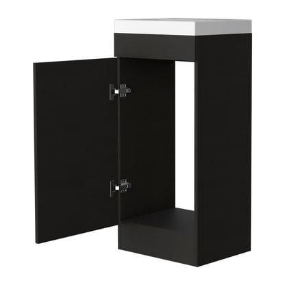 Wenge Bathroom Vanity with Storage - 34.65" Wide