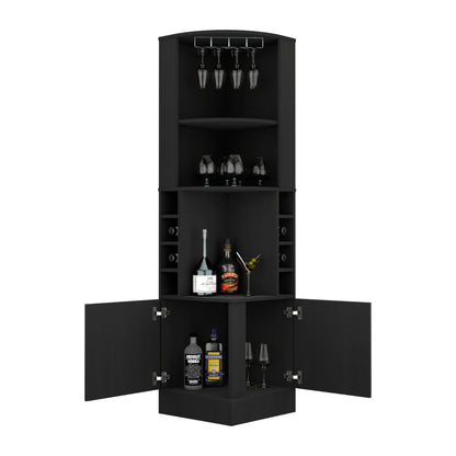 Jamesport Bar Cabinet - Wenge Wine Storage 4 Bottles