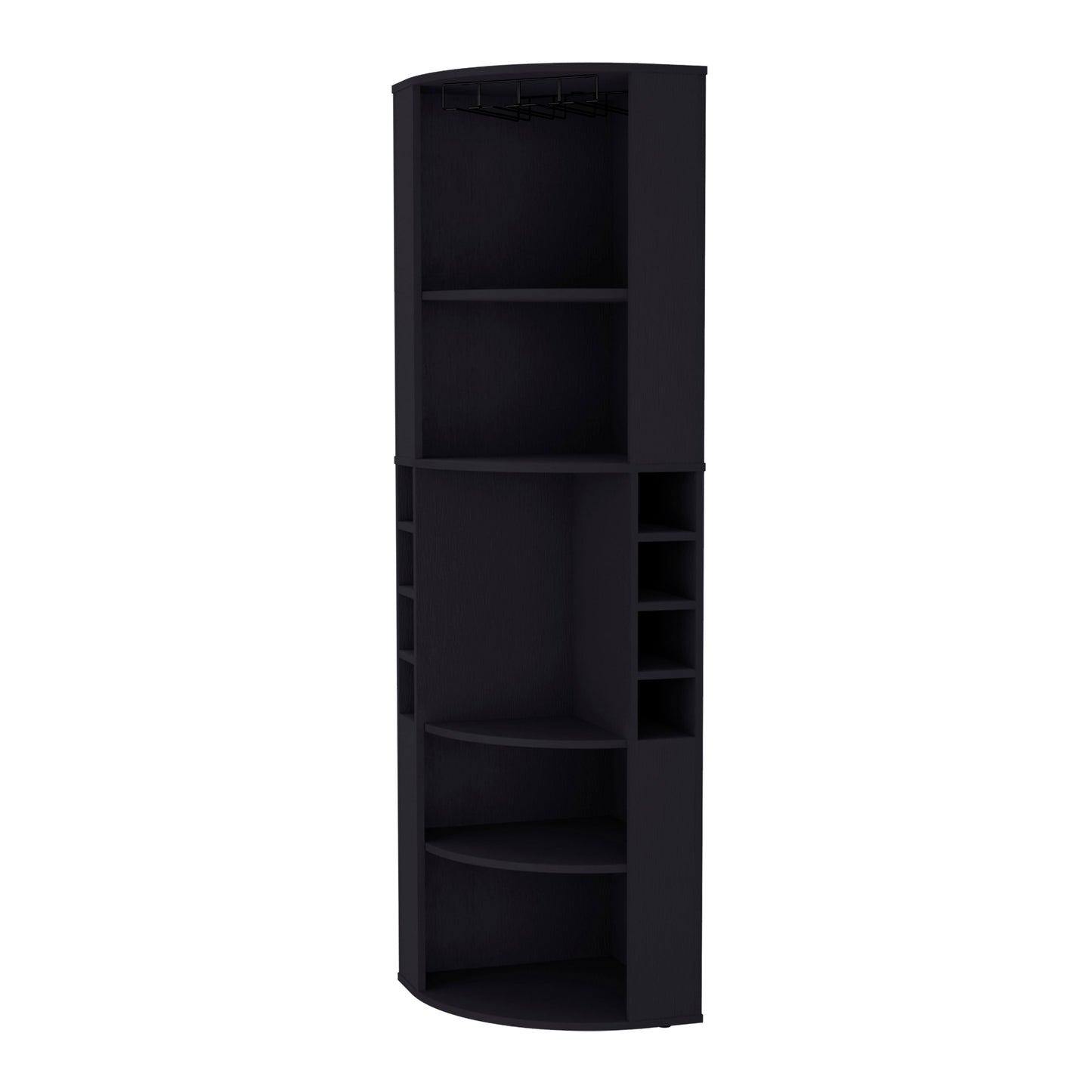 Wenge 5 Shelf Corner Bar Cabinet - Living Room Storage