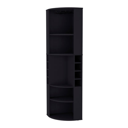 Wenge 5 Shelf Corner Bar Cabinet - Living Room Storage