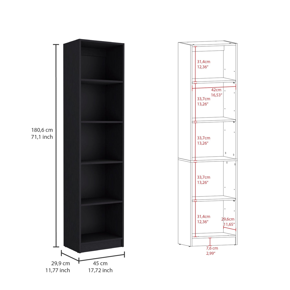 Wenge 3-Piece Living Room Set - 8 Shelves