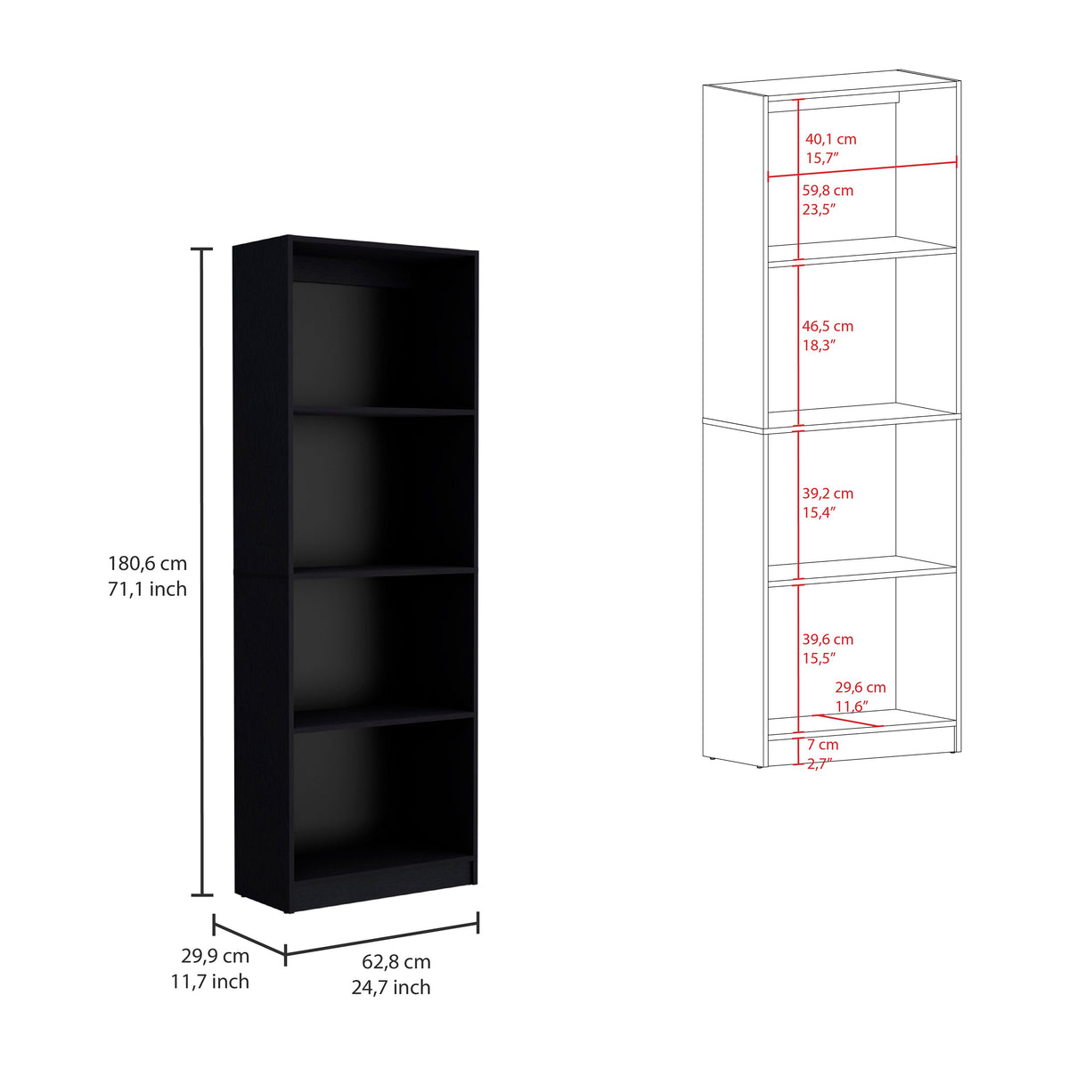 Wenge 3-Piece Living Room Set - 8 Shelves