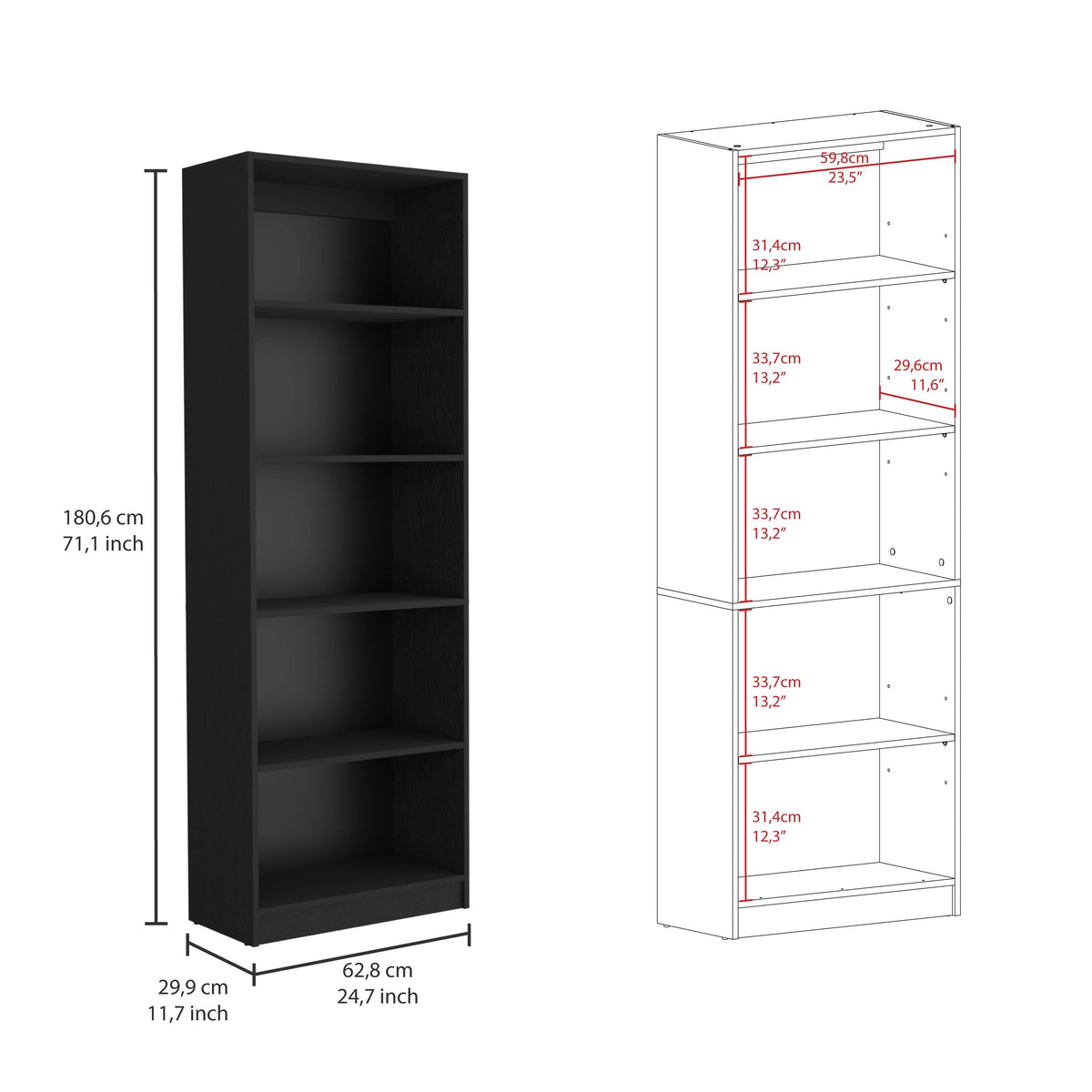 Wenge 3-Piece Living Room Set - 8 Shelves