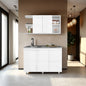 White Multifunctional Kitchen Cabinet Set with Ample Storage