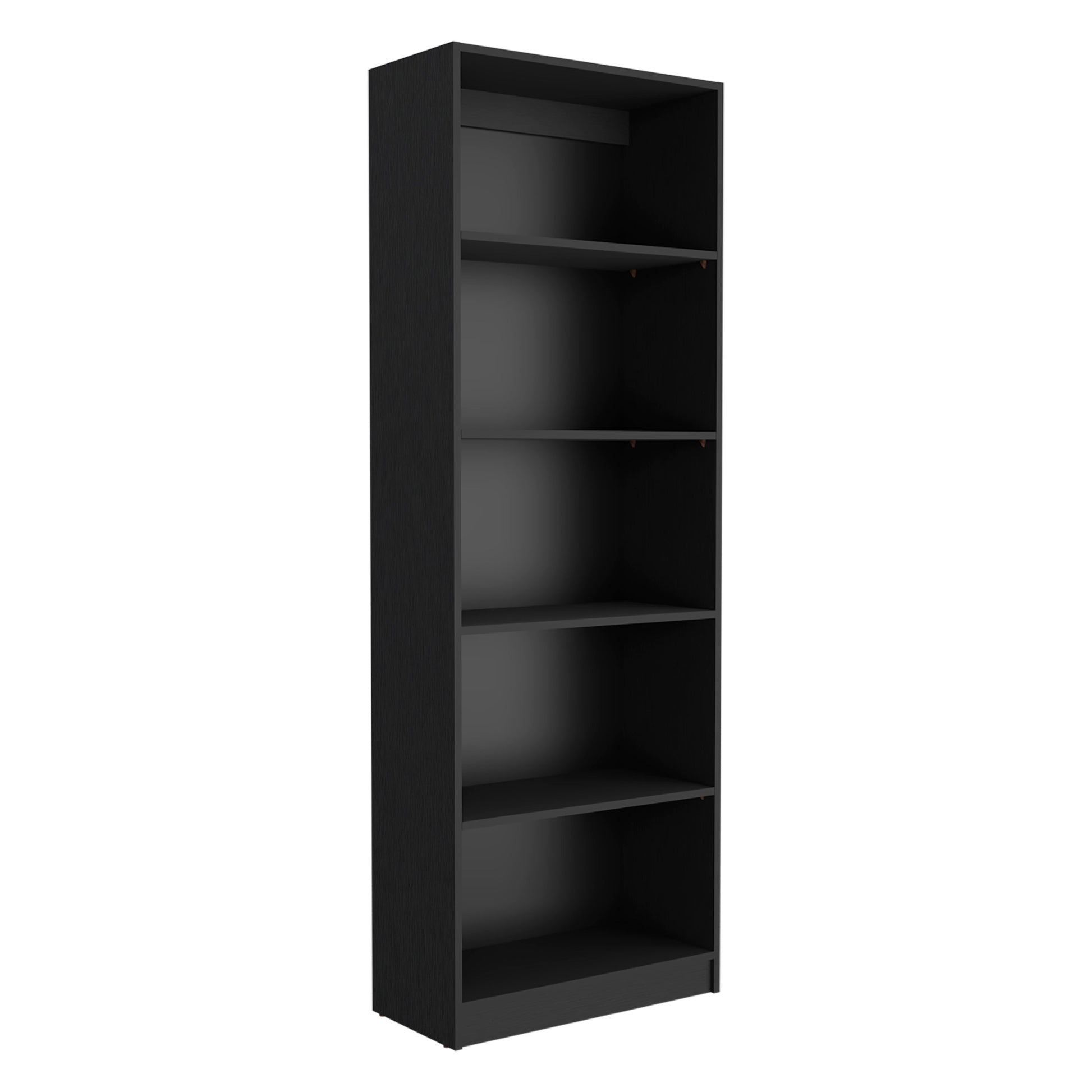 Black 4 Shelf Bookcase - Office Storage Cabinet for Living Room