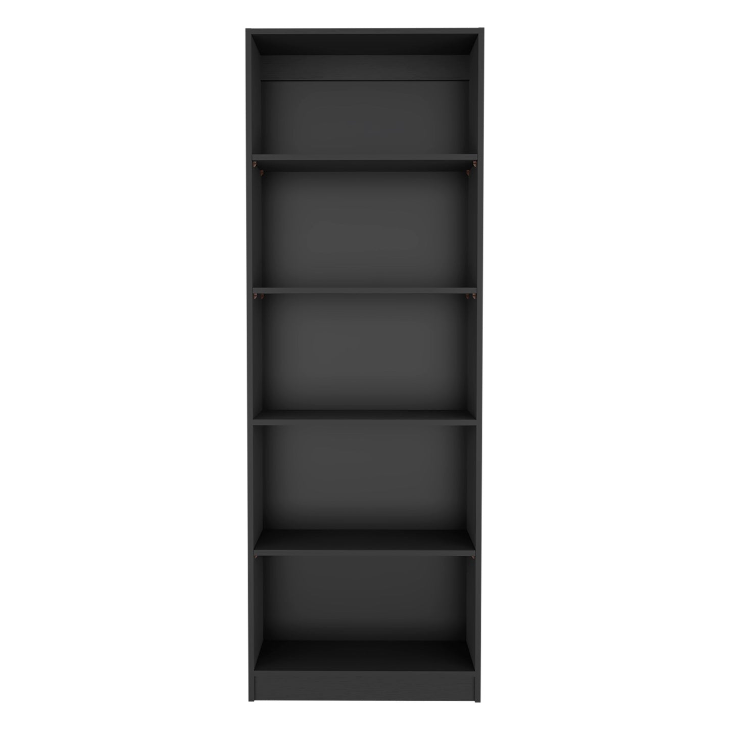 Black 4 Shelf Bookcase - Office Storage Cabinet for Living Room