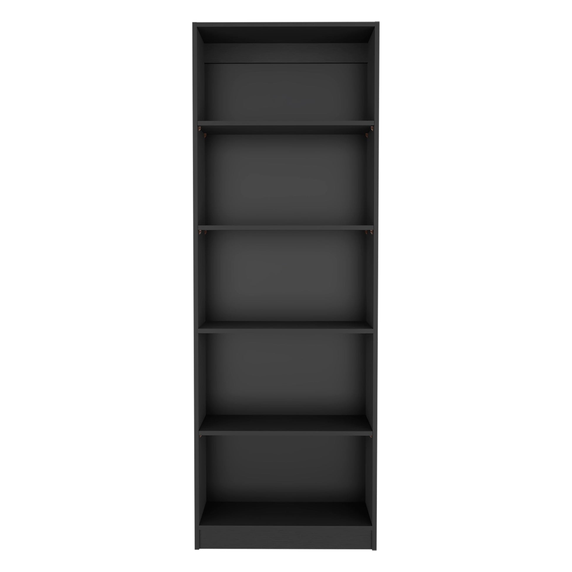 Black 4 Shelf Bookcase - Office Storage Cabinet for Living Room
