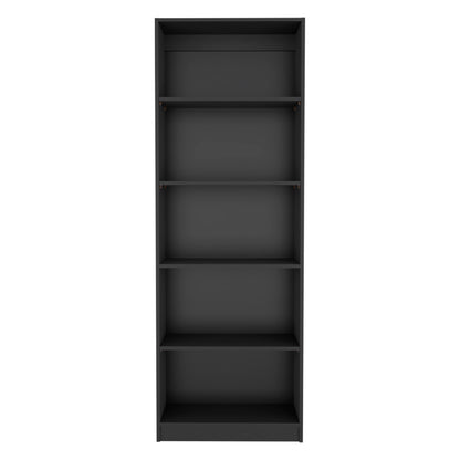 Black 4 Shelf Bookcase - Office Storage Cabinet for Living Room
