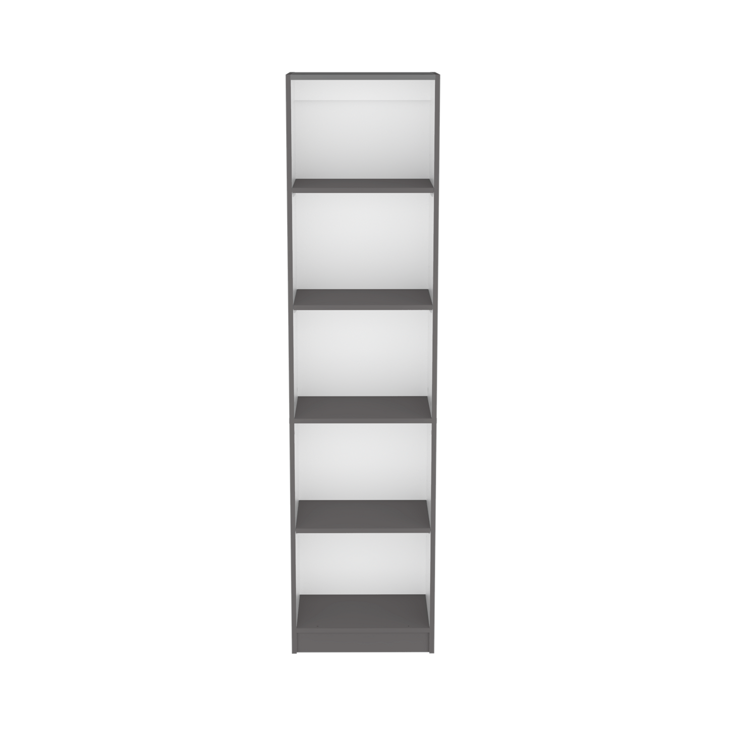 Multi-Color 5-Shelf Bookcase - Slim Design Cabinet for Living Room