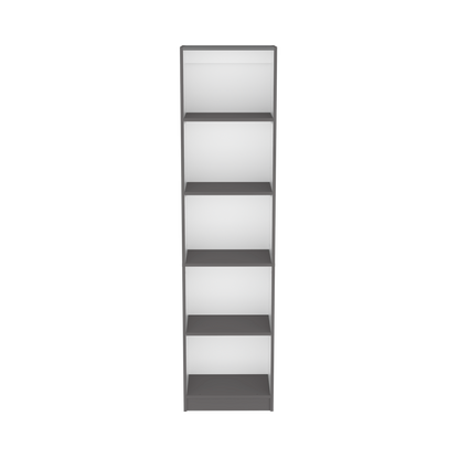 Multi-Color 5-Shelf Bookcase - Slim Design Cabinet for Living Room