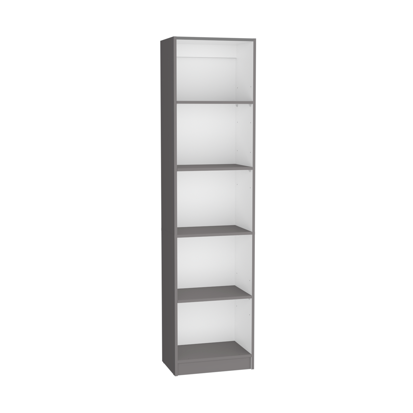 Multi-Color 5-Shelf Bookcase - Slim Design Cabinet for Living Room