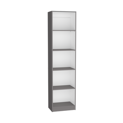 Multi-Color 5-Shelf Bookcase - Slim Design Cabinet for Living Room